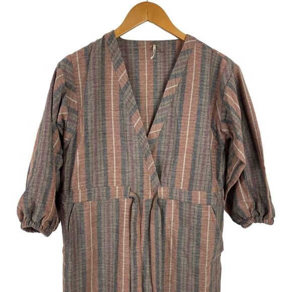 People Free Loveland Metallic Striped Jumpsuit Wool Blend Brown Bohemian Boho XS - Picture 3 of 15